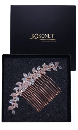 Grzebyk w różowym złocie ślubny ASTRID rose