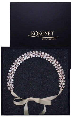 Opaska w różowym złocie ślubna HESTIA rose