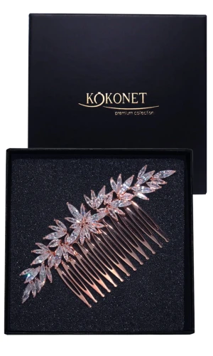 Grzebyk w różowym złocie ślubny BLANCHE rose