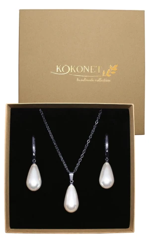 Komplet zestaw biżuterii srebrnej z perłami GOTA silver
