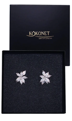 Kolczyki srebrne ślubne JAZMIN silver