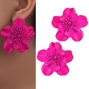 Kolczyki fuksja efektowne na wesele do letniej sukienki