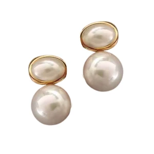 Kolczyki białe podwójne perły