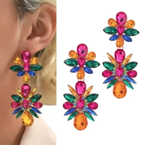 Kolczyki kolorowe z dużymi aplikacjami