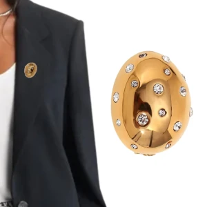 Broszka ze stali nierdzewnej dmuchana z cyrkoniami