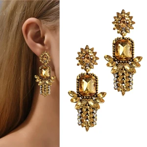 Kolczyki złote szampańskie orientalne