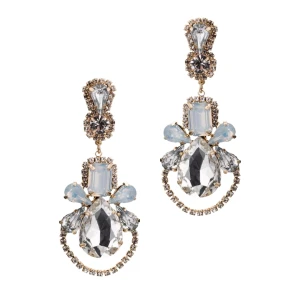 Kolczyki złote mleczne opalizujące