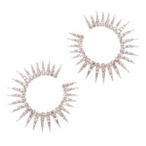 Kolczyki srebrne z kolcami i cyrkoniami punk