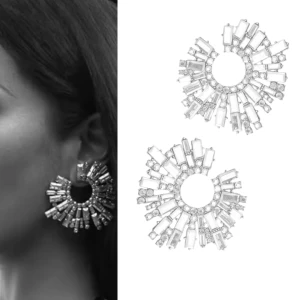 Kolczyki srebrne okrągłe sztyfty z cyrkoniami