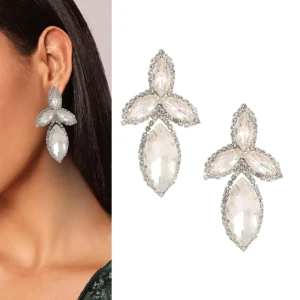 Kolczyki srebrne przy uchu duże cyrkonie efektowne