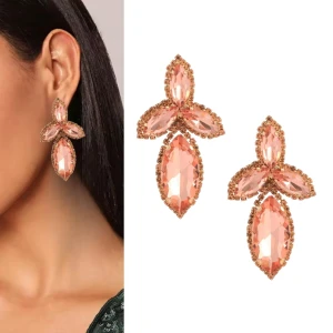 Kolczyki łososiowe przy uchu duże cyrkonie efektowne