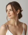 Kolczyki w różowym złocie ślubne listki boho glam dla MŁODEJ na prezent