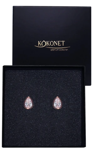 Kolczyki rose gold ŁEZKA elegancka trwała ZJAWISKOWA drobna biżuteria