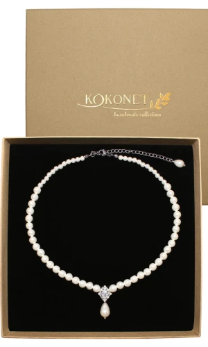 Kolia ślubna z perłami w stylu old money MARISOL silver