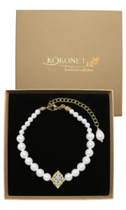 Bransoletka ślubna z perłami w stylu old money MARISOL gold