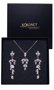 Kolczyki i naszyjnik - komplet ślubny NABLA silver