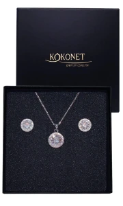 Kolczyki i naszyjnik - komplet ślubny KATE silver