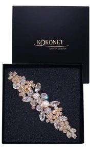 Spinka ślubna z listkami CHLOE gold