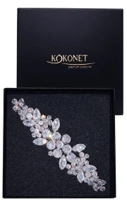 Spinka ślubna z listkami CHLOE silver