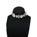 Efektowny srebrny naszyjnik choker obroża na IMPREZĘ modna biżuteria wow